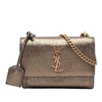 Saint Laurent Pre-owned The Sunset Shoulder Bag - Dames - Pre-owned - Geel - Maat: ONE Size Leer