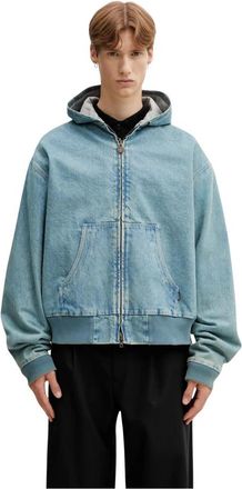 VETEMENTS Hooded Workwear Denim Jacket - Heren - Spijkerjassen - Blauw - M - Denim - Jassen