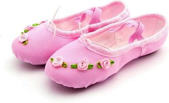Generic GLDFW Shoes Woman Trend Ballet Flats Line Dance Ballet core Ballerinas Shoes for Dancing Child Girl Adult Shoe Dark Pink