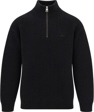 Lacoste Wool High Zip Neck Sweater - Heren - Vesten met rits - Zwart - XL - Wol - Hoodies & sweatvesten