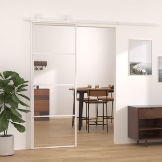Berkfield Home Sliding Door ESG Glass & Aluminium 76x205 cm White