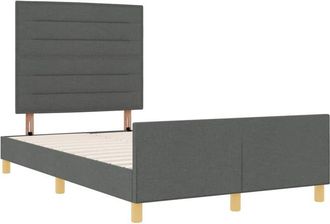 vidaXL Bed Frame with Headboard Dark grey 120 x 200 cm Fabric Vidaxl