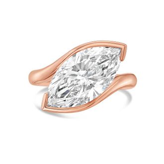 Diana M. Jewels 18KT ROSE GOLD LAB GROWN MARQUISE DIAMOND FASHION RING WEIGHING 12.00 CTS TW