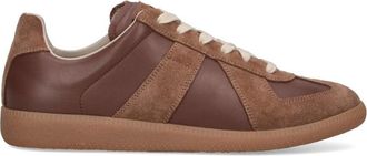 Maison Margiela Brown Suede Panel Low-Top Sneakers