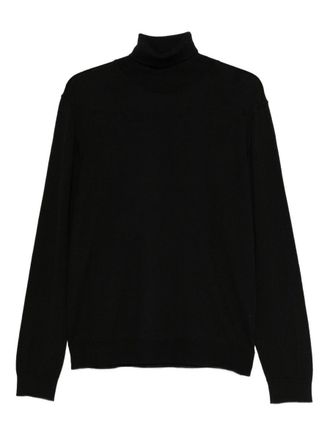 Daniele Fiesoli Black Fine-Knit Turtleneck Sweater