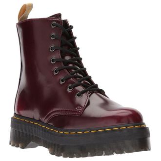 Dr. Martens Vegan Jadon II 8-Eyelet Synthetic Unisex Ankle Boots - Cherry Red - Size:UK 6.5