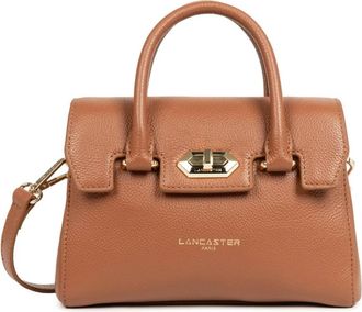 Lancaster Mini Milano Cosmos Handtas met klepsluiting - Dames - Handtassen - Bruin - ONE Size - Leer - Tassen