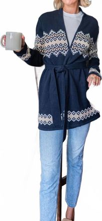 Sail to Sable Tie Front Cardigan In Navy