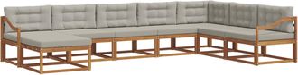 vidaXL Conjunto De Sof&aacute;s De Exterior 8 Uds. Gris Natural Y Claro Vidaxl