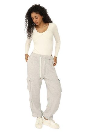 Belle & Bloom Perfect Match Cargo Trackpants in Grey Marle at Nordstrom, Size X-Small Au