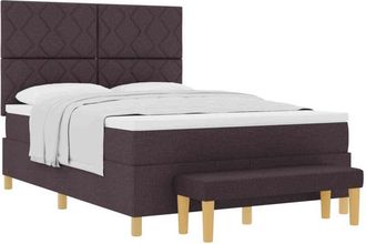 vidaXL Cama Tipo Box Spring Marr&oacute;n Oscuro 160 X 200 Cm Tela Vidaxl
