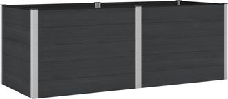 vidaXL Arriate Elevado Negro 250 X 100 X 91 Cm Wpc Y Aluminio Vidaxl