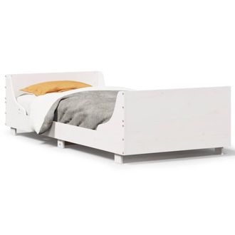 Berkfield Home Bed Frame Frame White 75x190 cm Small Single Solid Wood Pine