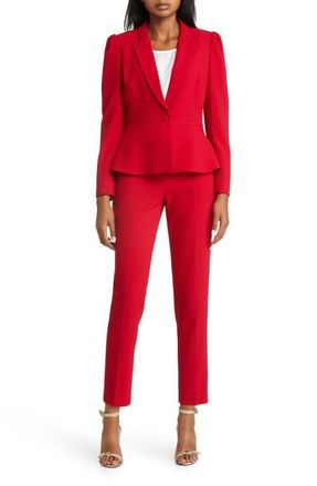 Tahari by ASL Peplum Blazer & Tapered Pants Set at Nordstrom, Size 10