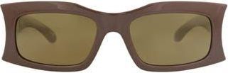 Balenciaga 58mm Rectangular Sunglasses in Brown Brown Bronze at Nordstrom Rack