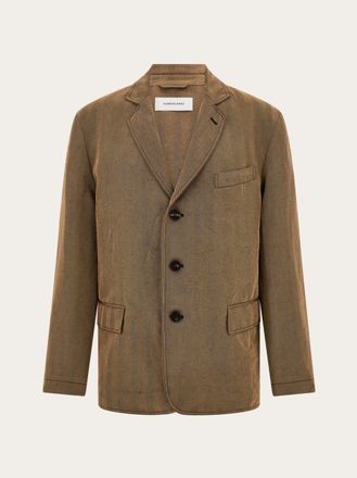 Ferragamo Men Single breasted blazer Brown