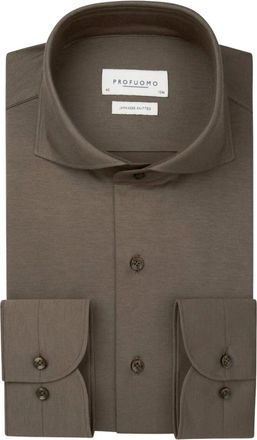 Profuomo Heren, Overhemden, Bruin, Maat: 4XL