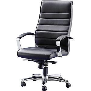 Topstar Sill&oacute;n Ejecutivo Piel Negra Brazos Con Tapizado De Piel