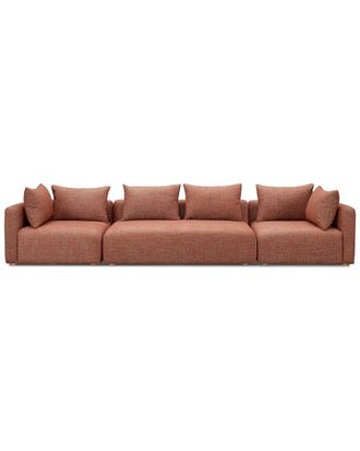 TOV Furniture Hangover Sedona Red Textured Fabric 145 Long Sofa