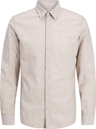 Jack & Jones Plus Size Mens Jjebreeze Shirt Ls Sn Pls Long Sleeve, Crockery, 5XL