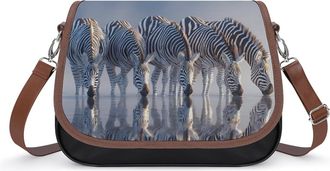 Generic Funny Zebras Drinking Water Fashion Womens Crossbody Bags Novelty Handbag Shoulder Bag Purse