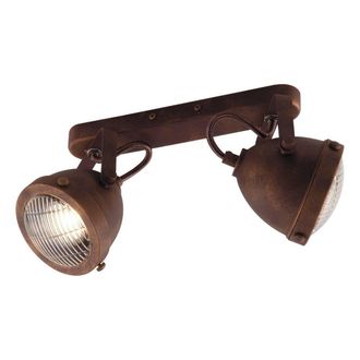 Netlighting HABANA 2 Light Twin Spotlight Rust 35.8x16.3x22.6cm in Brown | Size: 35.8x16.3x22.6 cm