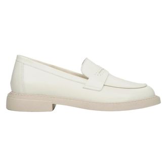 Estro & Luminara Light Beige Penny Loafers - female - Estro - Loafers - Beige - 6 UK - Shoes