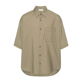 Christophe Lemaire Short Sleeve Shirts, male, Beige, Size: XL Double Pocket Shirt Dusty Khaki