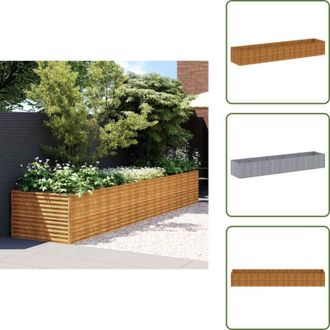 vidaXL The Living Store Fioriera Rialzata da Giardino 479x100x69 cm in Acciaio Corten - Fioriera rialzata