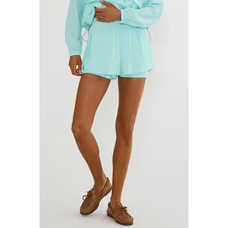 Beach Riot Roe High Waist Performance Shorts in Misty Morning at Nordstrom, Size X-Small