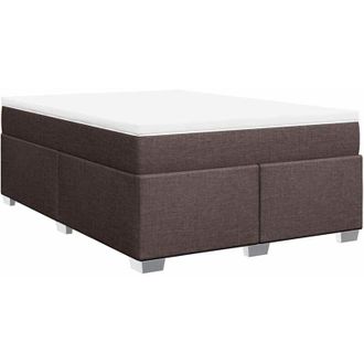 vidaXL Vidaxl - Cama Box Spring Con Colch&oacute;n Tela Marr&oacute;n Oscuro 140x190 Cm