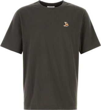 Maison Kitsun&eacute; Dark Grey Cotton T-shirt