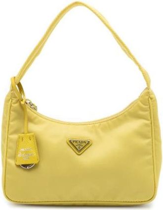 Prada Pre-owned Vintage Nylon Shoulder Bag - Dames - Vintage Schoudertas - Geel - ONE Size - Nylon - Vintage