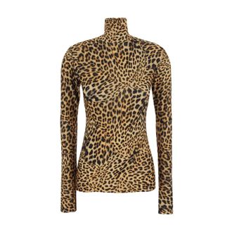 Norma Kamali Top Dolcevita a Maniche Lunghe Slim Fit - - Knitwear - Donna - Marrone - S