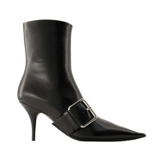 Balenciaga Zwart/Zilver Leren Enkellaarzen - Dames - Schoenen - Zwart - Maat: 35 EU Leer