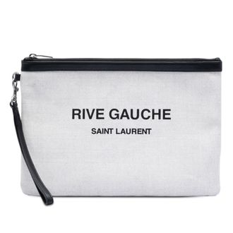 Saint Laurent Pre-owned Saint Laurent Canvas Rive Gauche Wristlet Clutch Unisex PTE7JYEOS5NFTO98