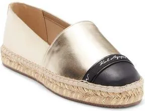 Karl Lagerfeld Montella Espadrille Flat in White Gold/Black at Nordstrom Rack, Size 7.5