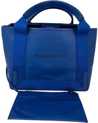 Balenciaga Pre-owned Tote Bags, female, Blue, Size: ONE SIZE Pre-owned Felt Tote Bag