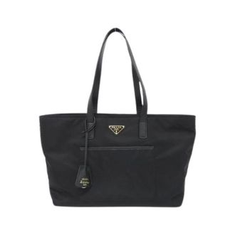 Prada Pre-owned Tote Bags, female, Black, Size: ONE SIZE Pre-owned Tessuto Saffiano Tote Bag