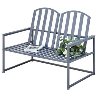 OUTSUNNY Garden Bench = Grey | TJ Hughes