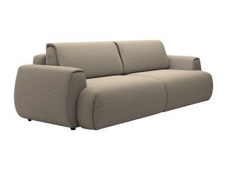 Vente-Unique Sof&aacute; cama de 4 plazas en chenilla topo MONELIA