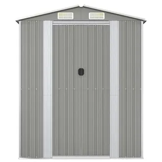 Berkfield Home Garden Shed Light Grey 192x108x223 cm Galvanised Steel | Size: 192 x 108 x 223 cm