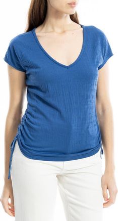 Max Studio Cap Sleeve Ruched Crinkled Knit Top in Cobalt at Nordstrom Rack, Size X-Small