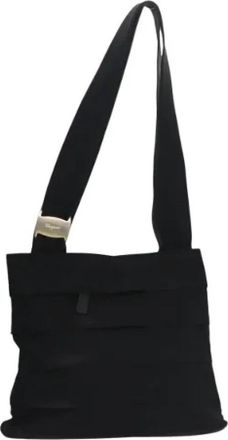 Ferragamo Tweedehands Canvas handtassen - Dames - Vintage Shopper - Zwart - ONE Size - Leer - Vintage