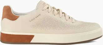 Cole Haan Mens Grandpr&oslash; Angle Ace Sneaker In Angora Nubuck/british Tan/ivory