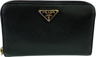 Prada Black Leather Wallet (Bi-Fold) (Pre-Owned)