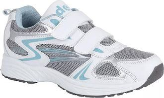 Generic DEK Moon Ladies Comfort Touch Fastening Sports Casual Trainers (White/Blue, UK Footwear Size System, Adult, Women, Numeric, Medium, 7)