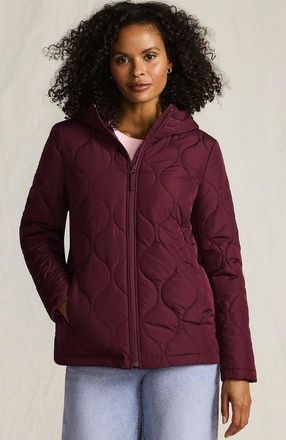 Lands End Tall FeatherFree Onion Quilted Insulated Jacket in Lush Burgundy at Nordstrom, Size X-Large