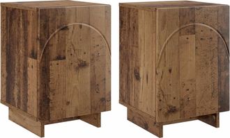 vidaXL Mesa De Noche 2 Pcs Madera Envejecida 33,5 X 34,5 X 50 Cm Vidaxl