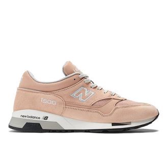 New Balance Unisex Made in UK 1500 en Rosa/Gris/Blanco, Gamuza/Malla, Talla 38.5